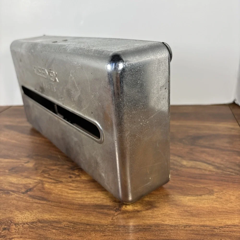 Chrome Kleenex Tissue Dispenser Metal Box Holder MCM Wall Car Mount Vtg NO KEY